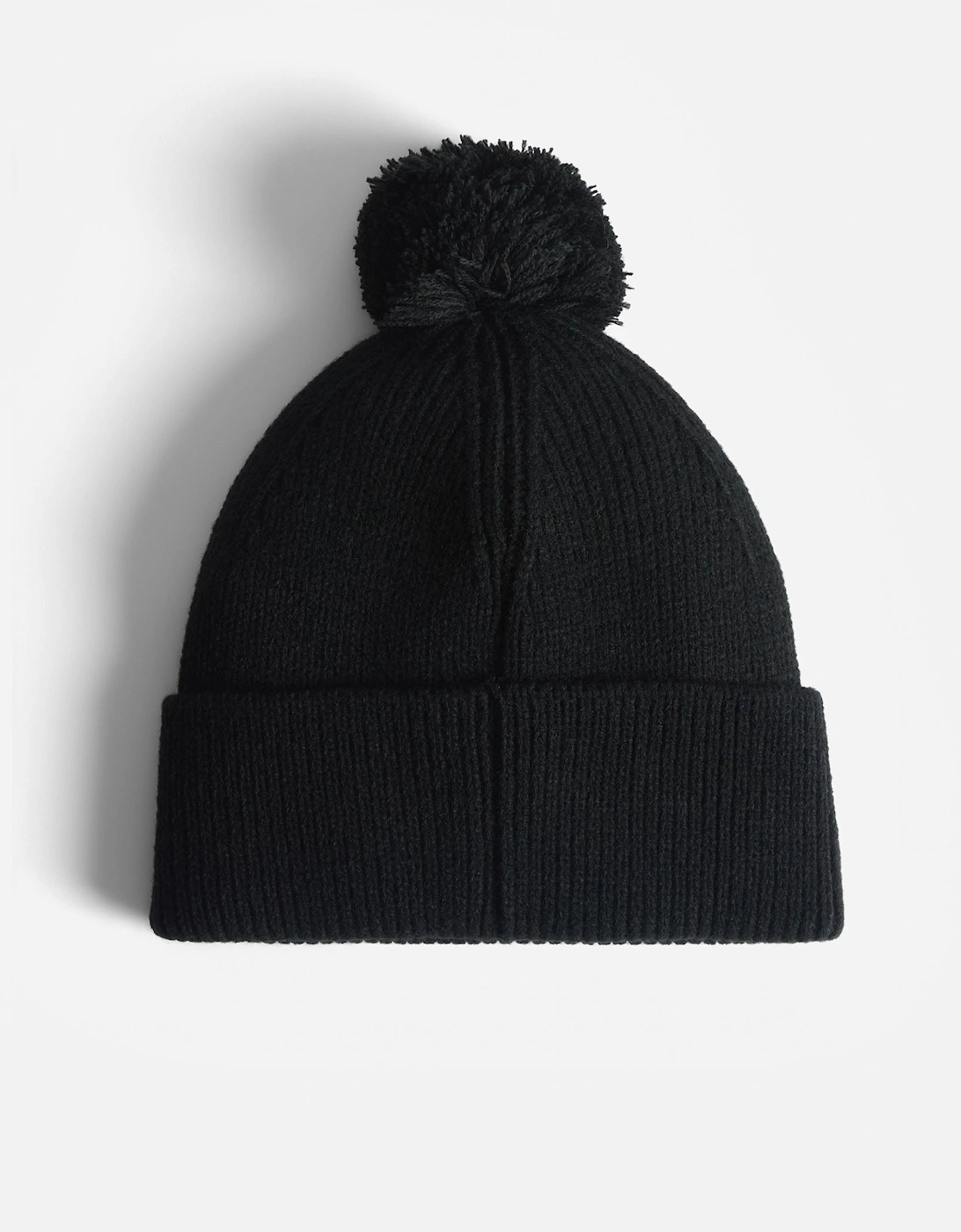 Brenig Ribbed Pom Beanie - Black