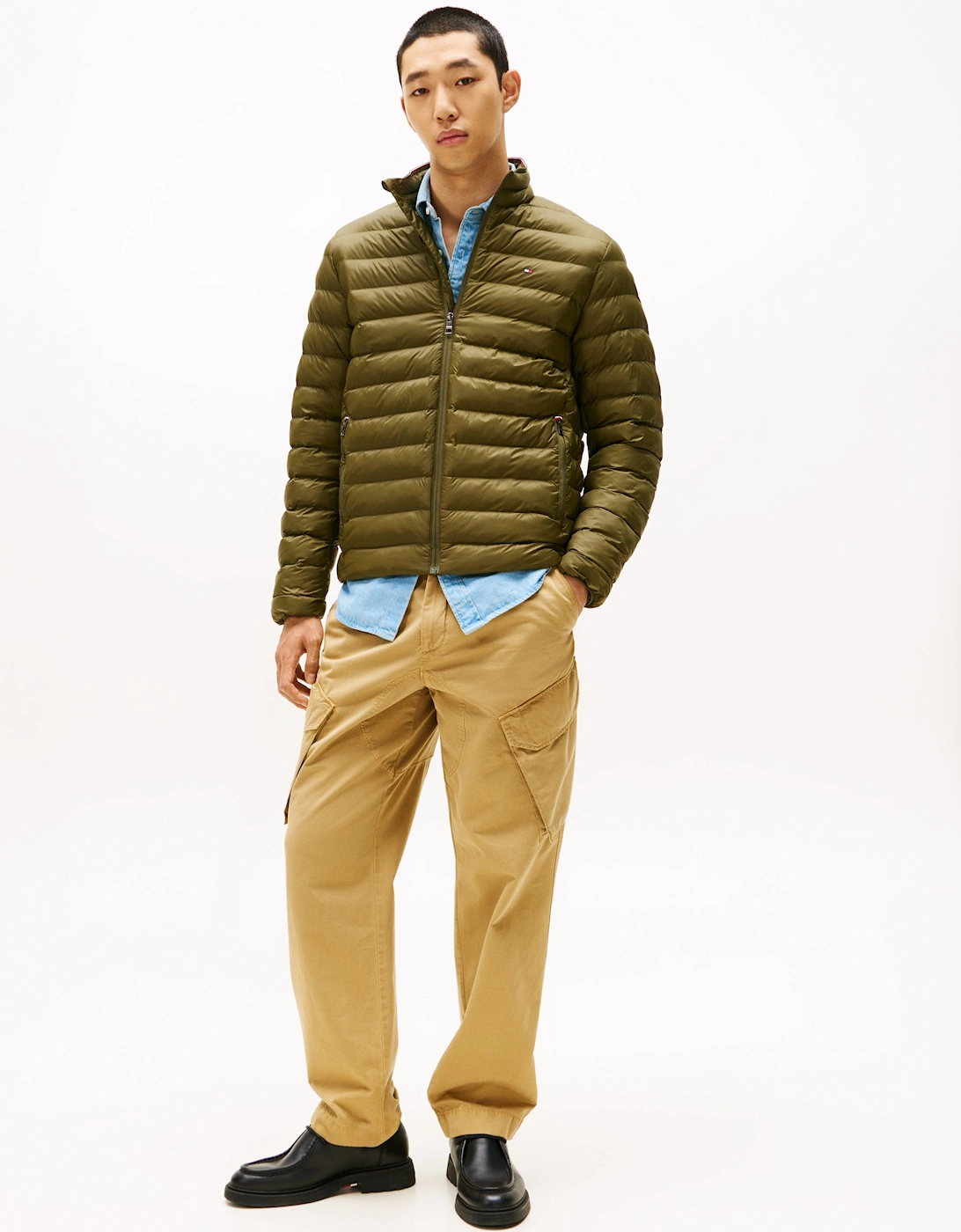 Packable Recycled Mens Water Repellent Jacket - Huntsman Green