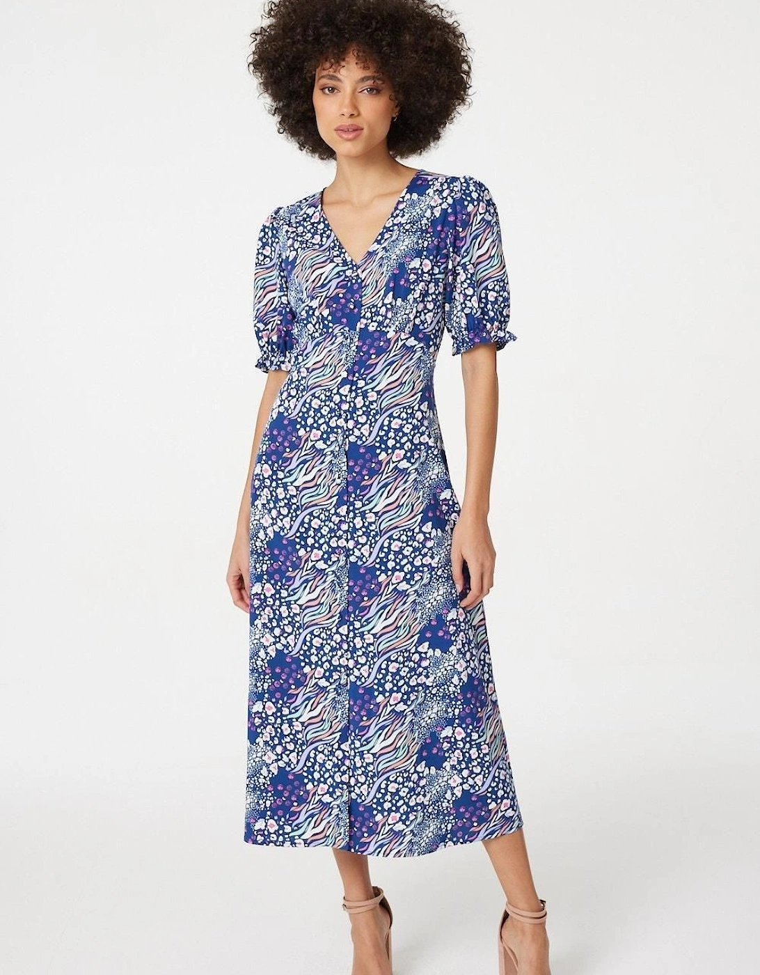 Patchwork Print Midi Tea Dress, 2 of 1