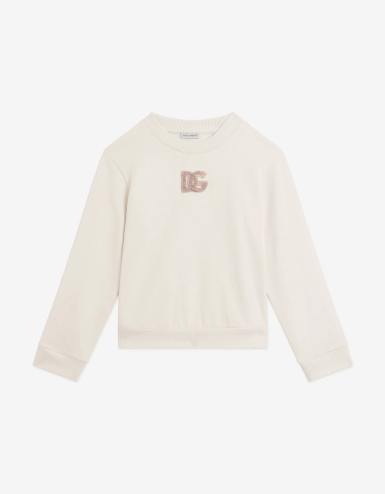 Girls Glitter Logo Sweatshirt in Pink