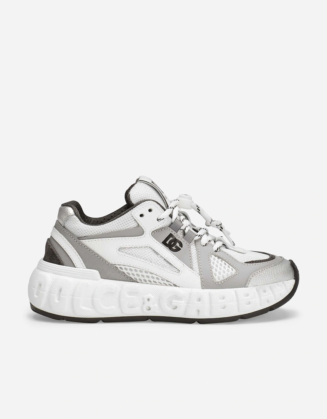Dolce & Gabbana Boys White 'S Logo Lace Up Trainers In - : Size 30 Kids