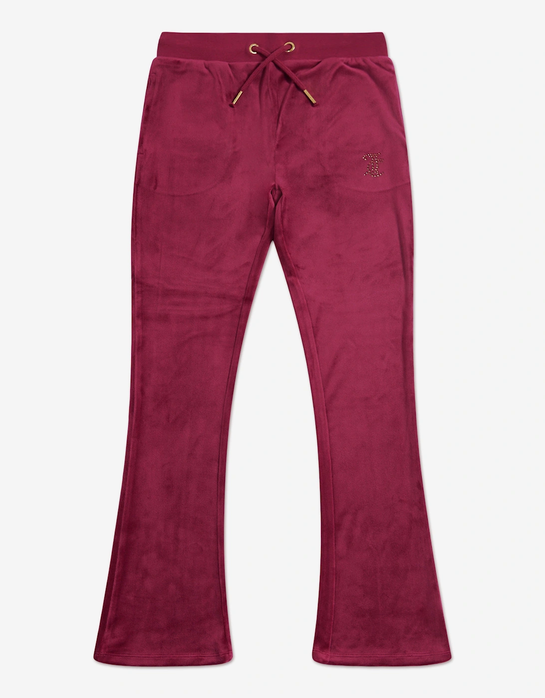 Girls Diamante Bootcut Joggers in Red, 5 of 4