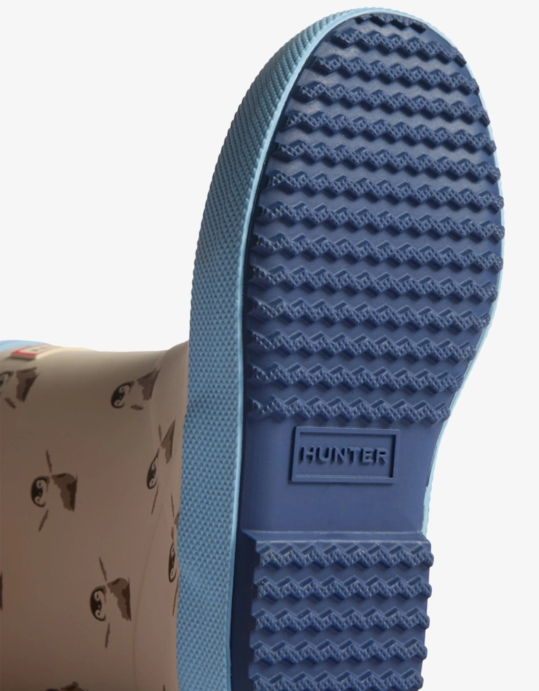 Kids First Penguin Print Wellington Boots in White