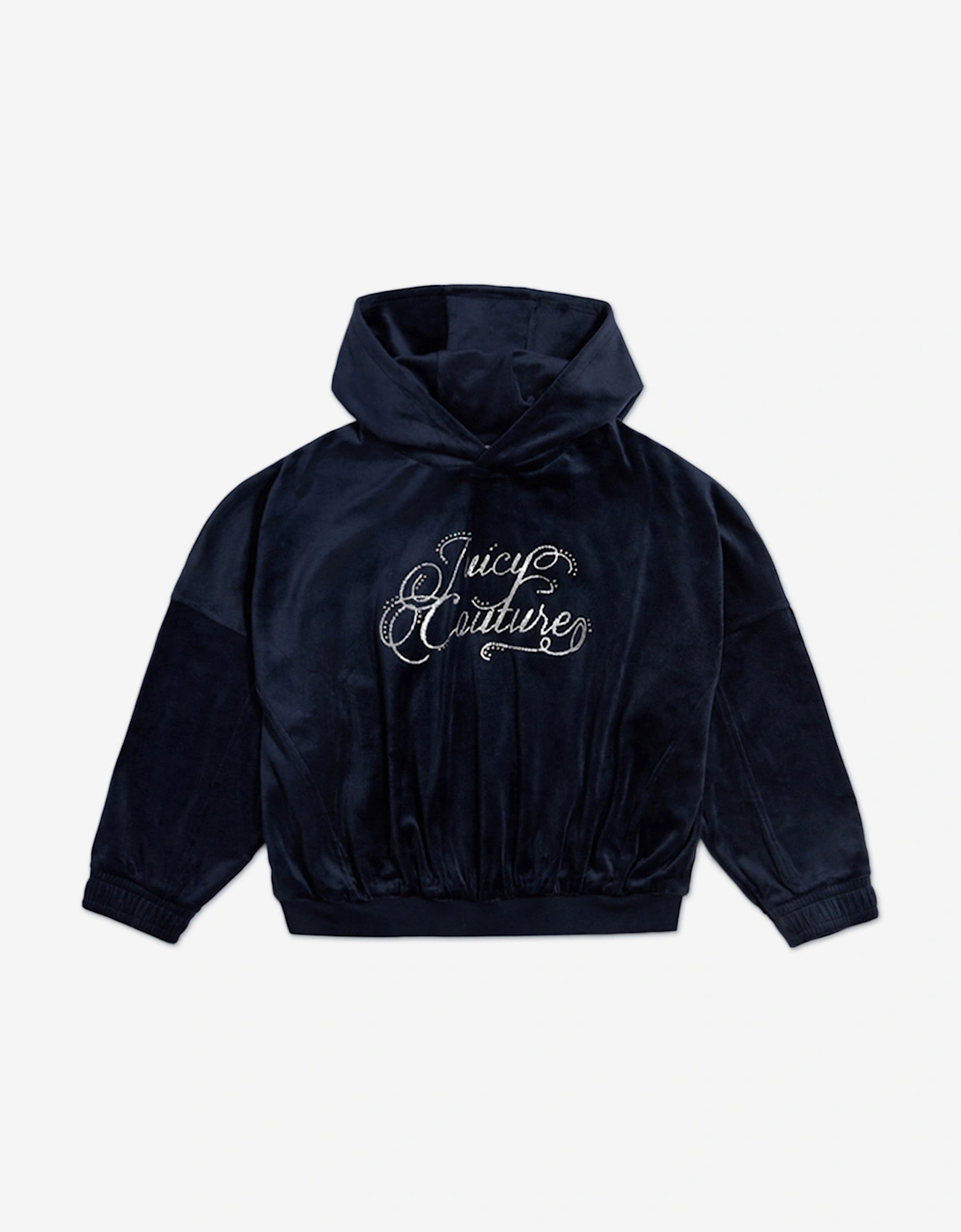 Girls Relaxed Hoodie and Velour Leggings Set in Navy