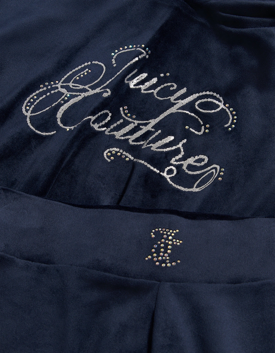 Girls Relaxed Hoodie and Velour Leggings Set in Navy