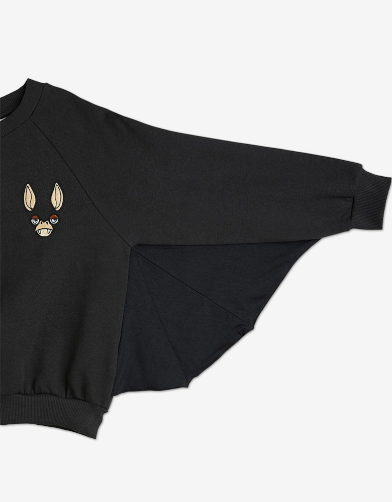 Kids Bat Sleeve Sweatshirt in Black