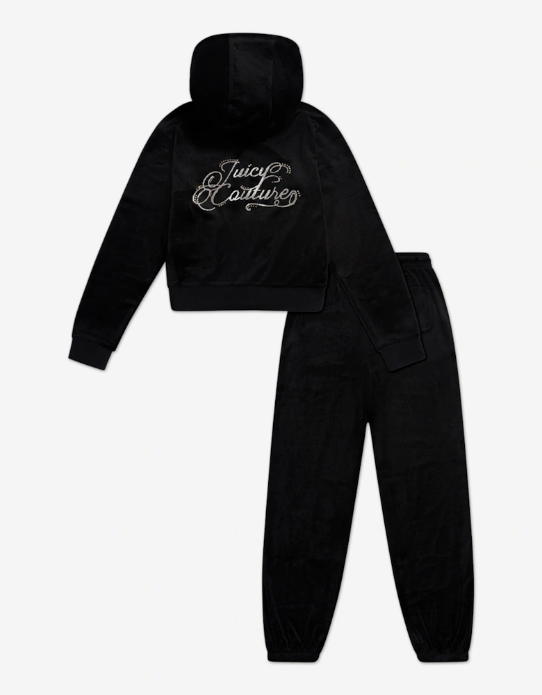 Girls Logo Tracksuit in Black