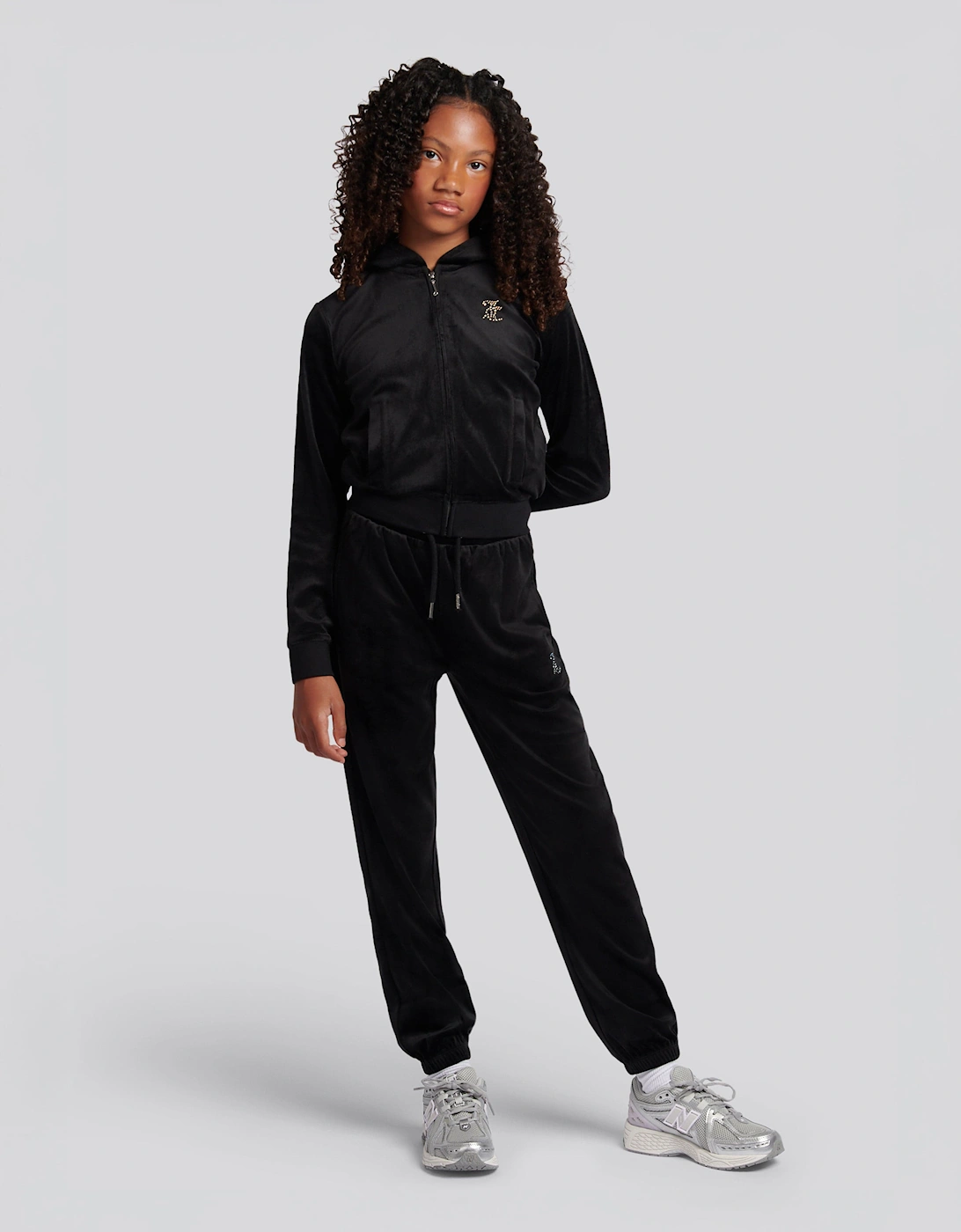 Girls Logo Tracksuit in Black