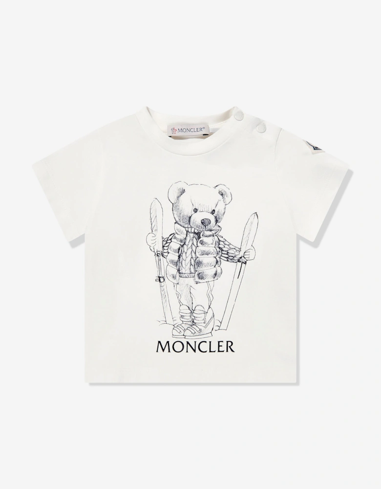 Enfant Baby Boys Ski Bear T-Shirt in Ivory