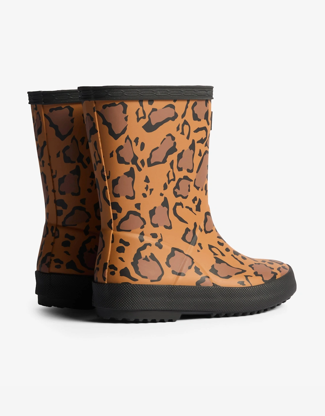 Kids First Leopard Print Wellington Boots in Brown