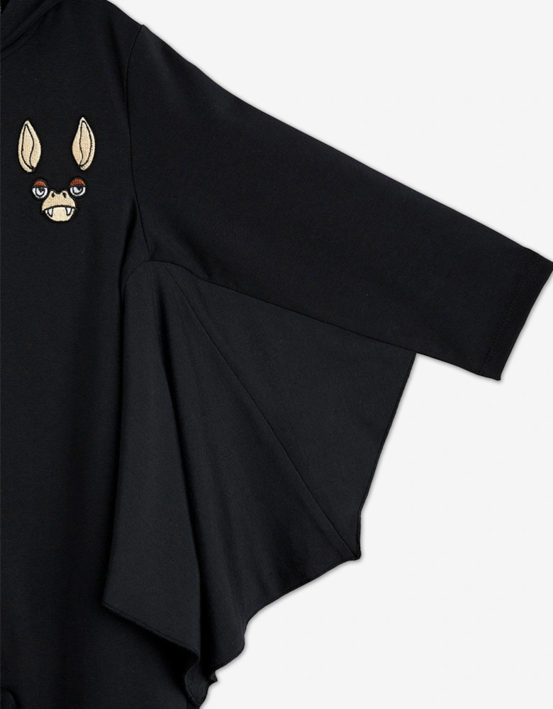 Kids Bat Sleeve Onesie in Black
