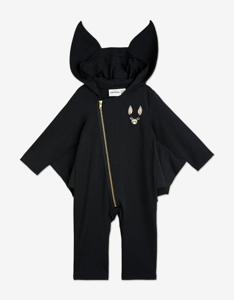 Kids Bat Sleeve Onesie in Black