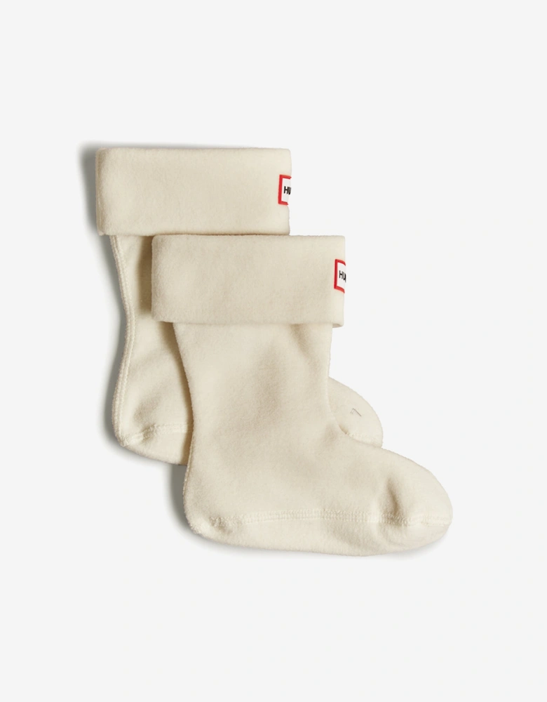 Kids Fleece Boot Socks in Ivory