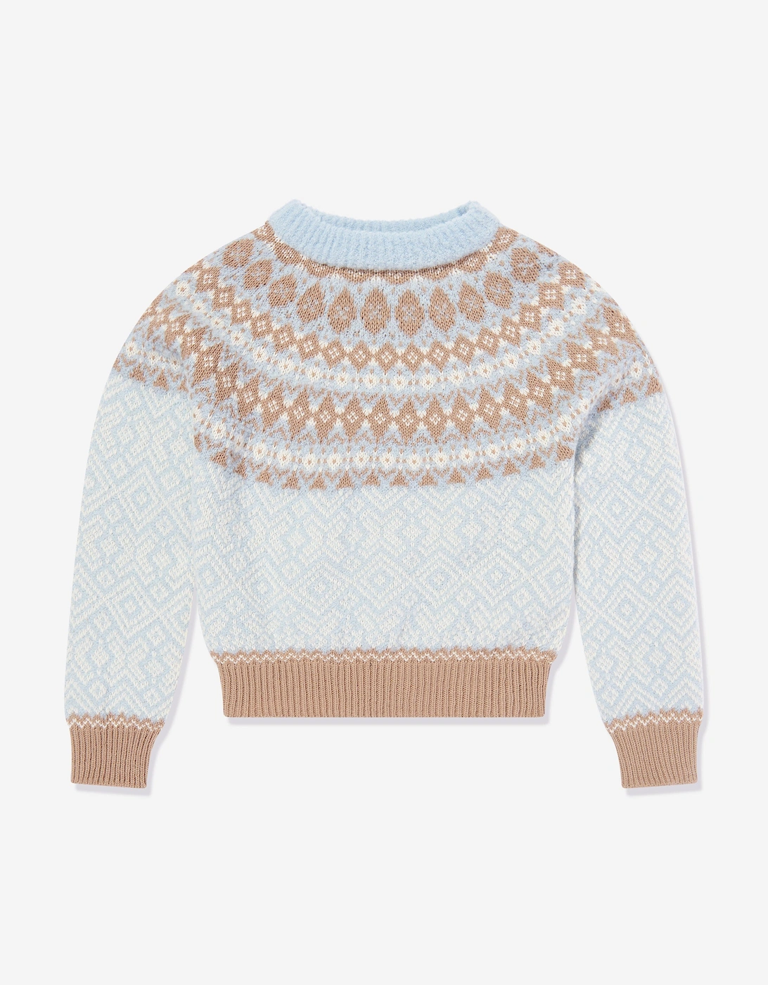 Enfant Girls Wool Jacquard Jumper in Blue, 5 of 4