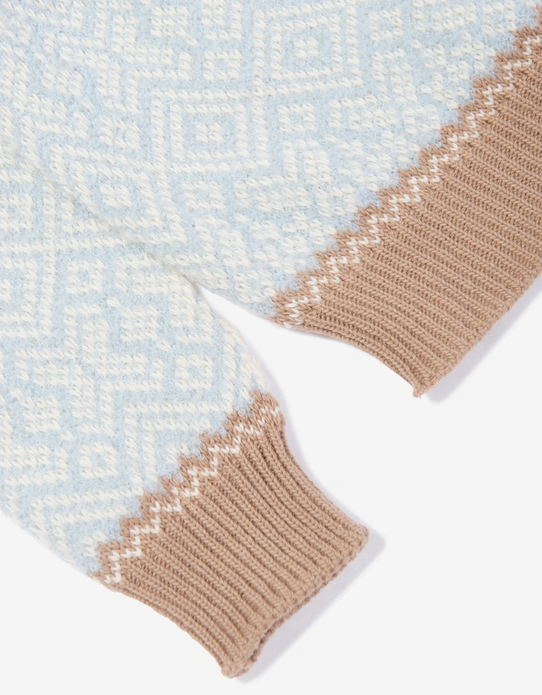 Enfant Girls Wool Jacquard Jumper in Blue