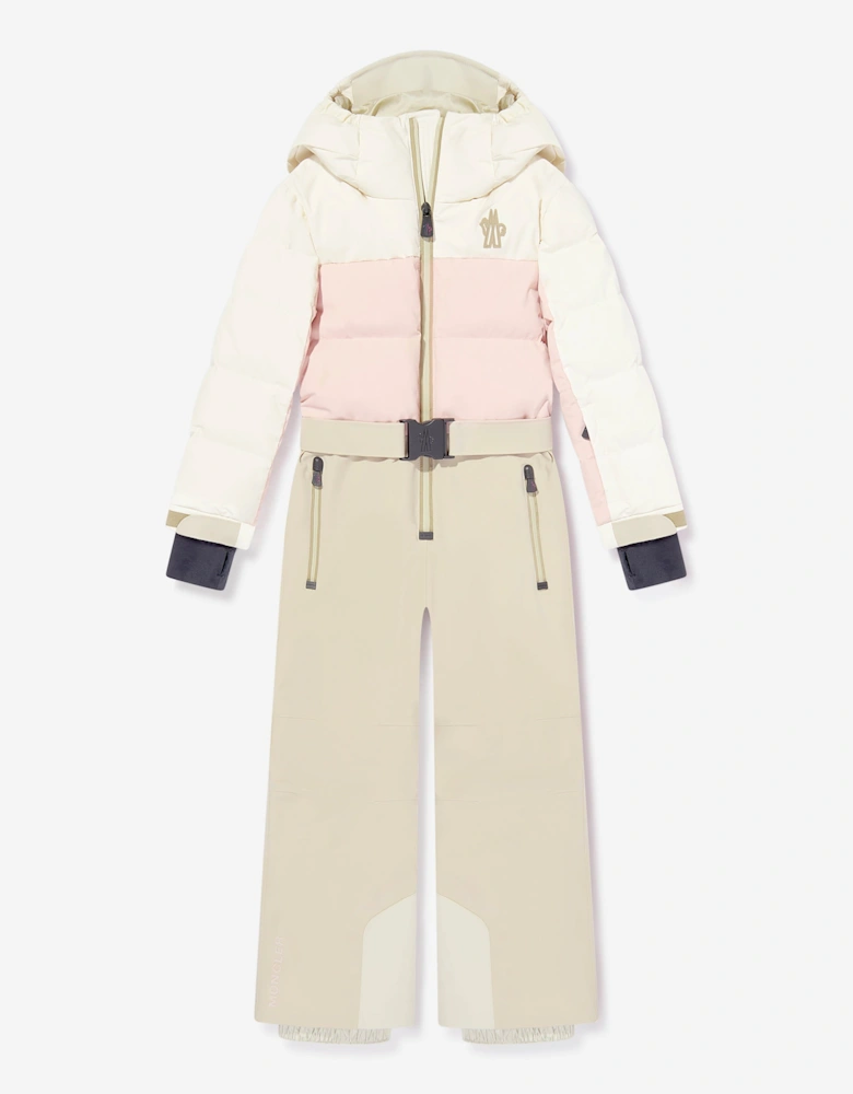 Enfant Girls Grenoble Down Padded Ski Suit in Pink
