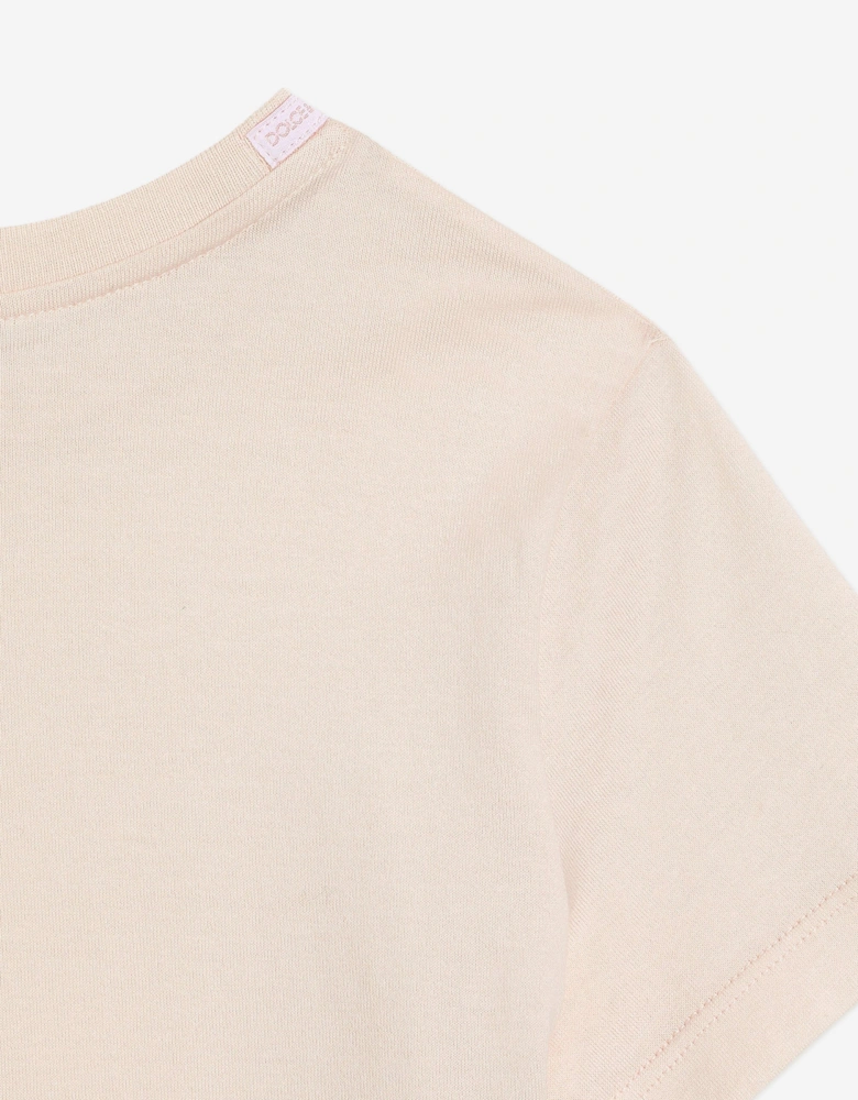 Girls Logo Patch T-Shirt in Pink