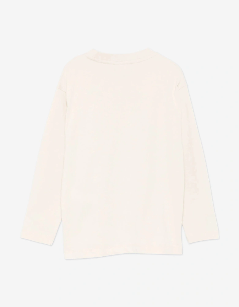 Boys Long Sleeve Logo T-Shirt in Beige