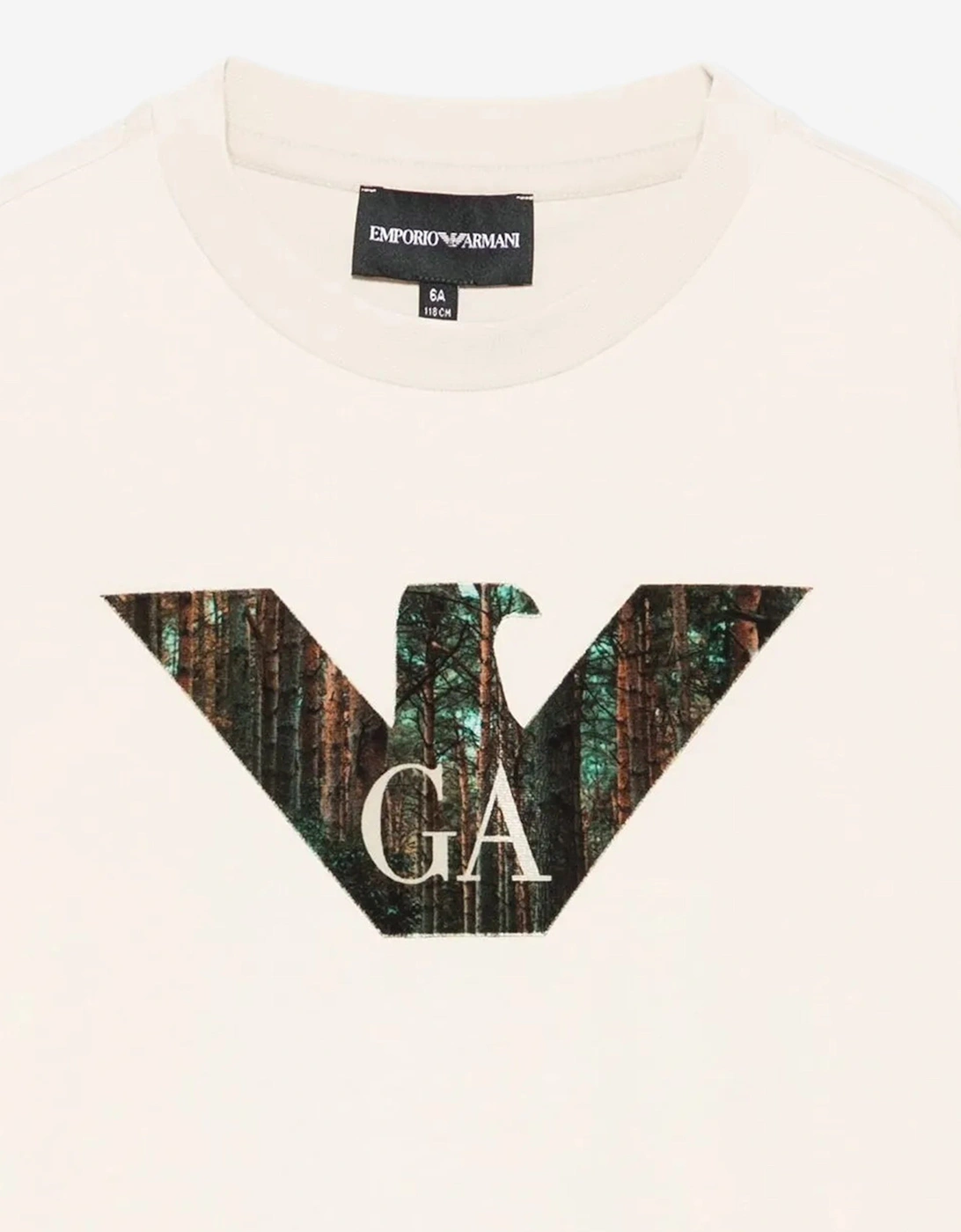 Boys Long Sleeve Logo T-Shirt in Beige