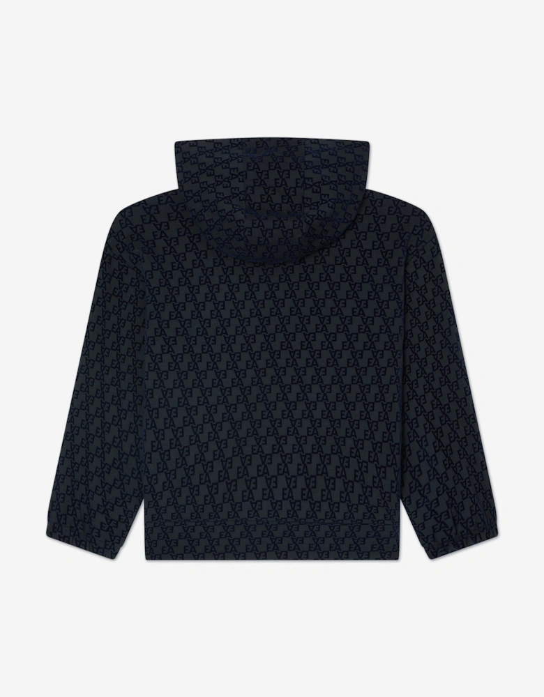 Boys Logo Zip Up Top in Navy