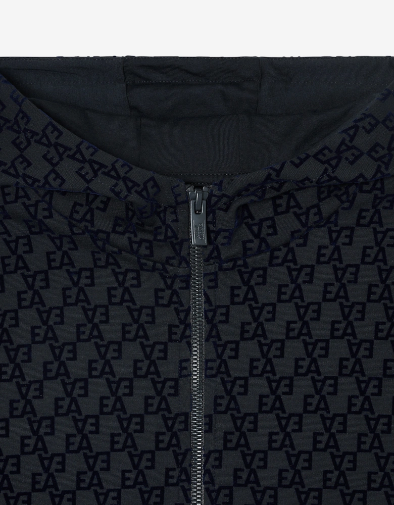 Boys Logo Zip Up Top in Navy