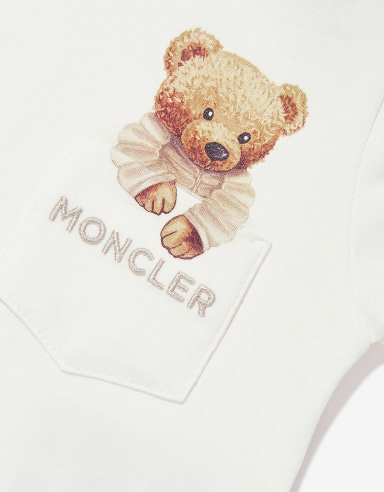 Enfant Baby Boys Long Sleeve Bear T-Shirt in Ivory