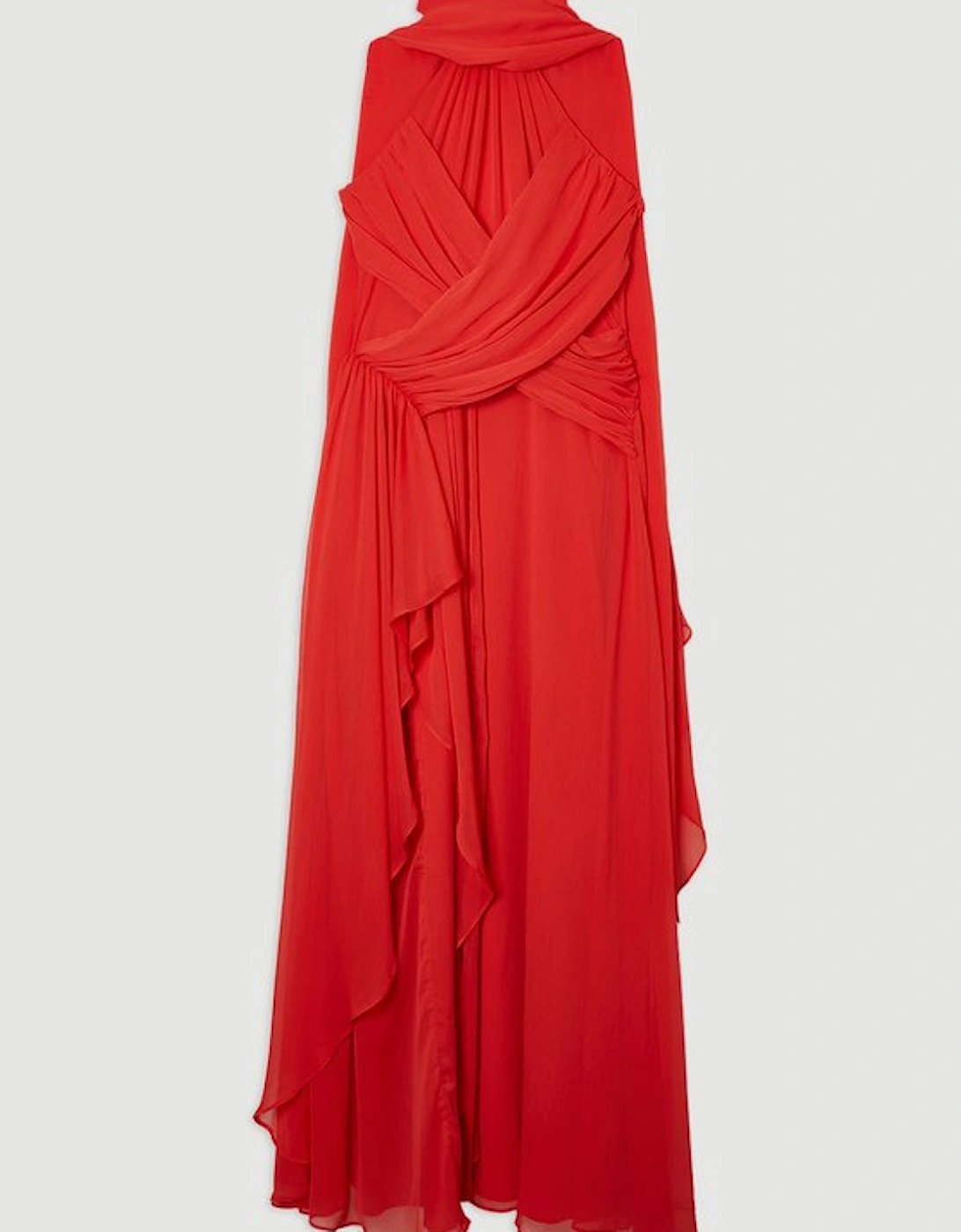 Crinkle Cross Front Georgette Woven Maxi Dress