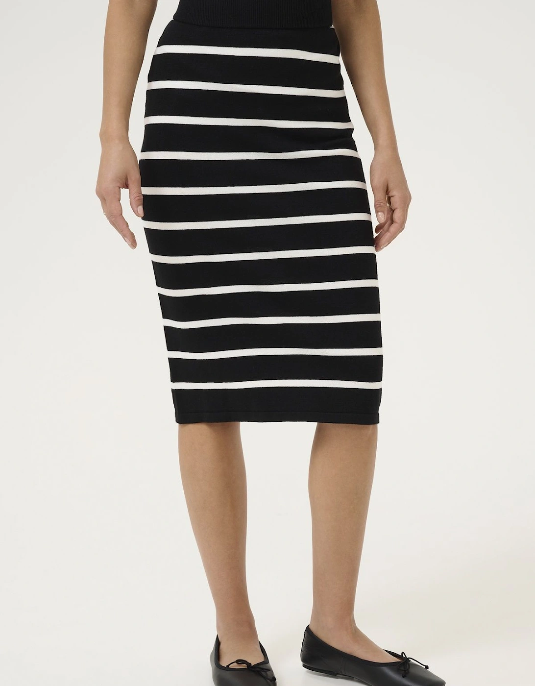KAlizza Fitted Striped Knit Midi Skirt, 2 of 1