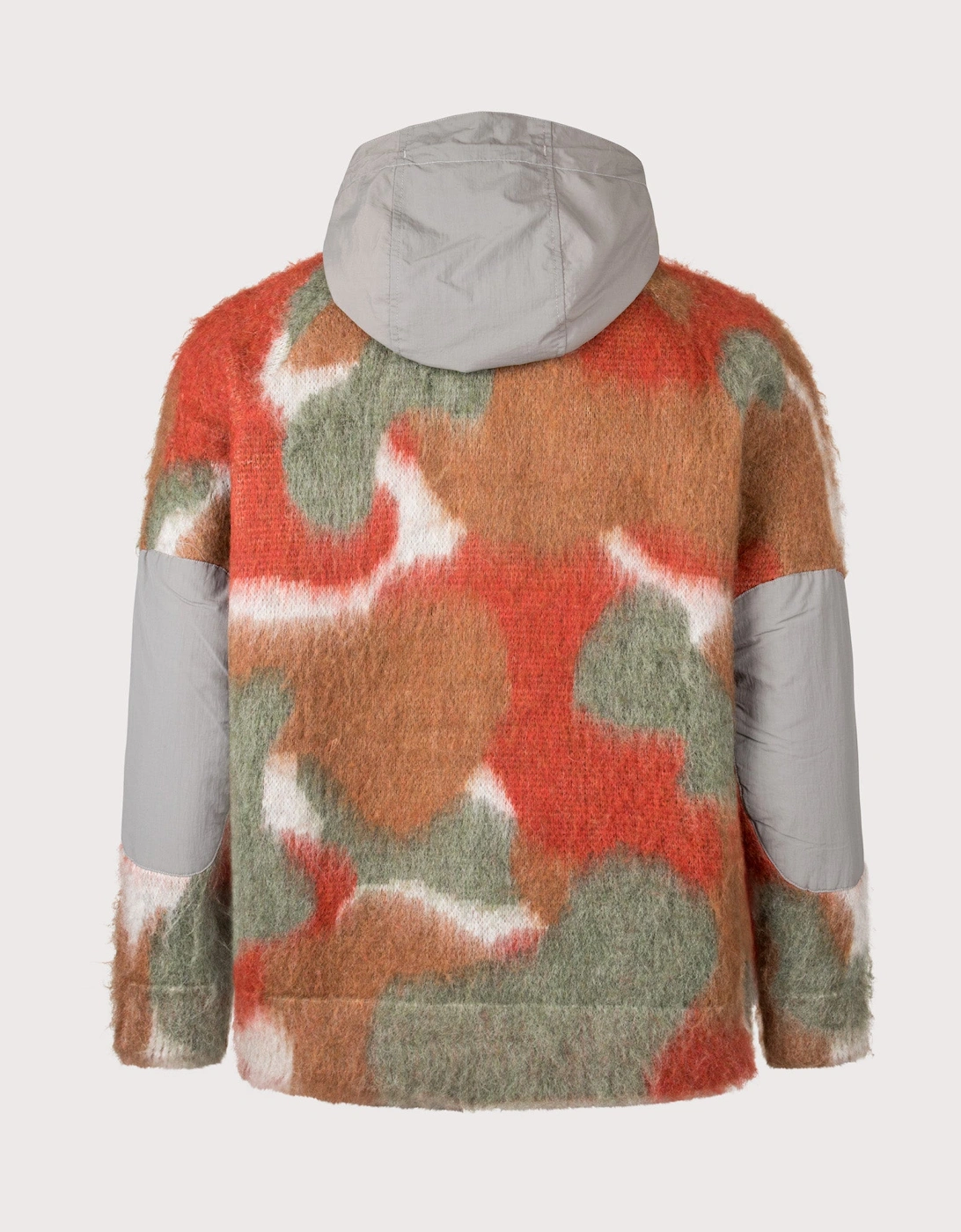 Mix Colour Shaggy Knit Hoodie