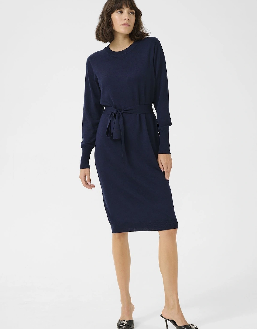 KAlizza Belted Knee Length Knit Dress, 2 of 1