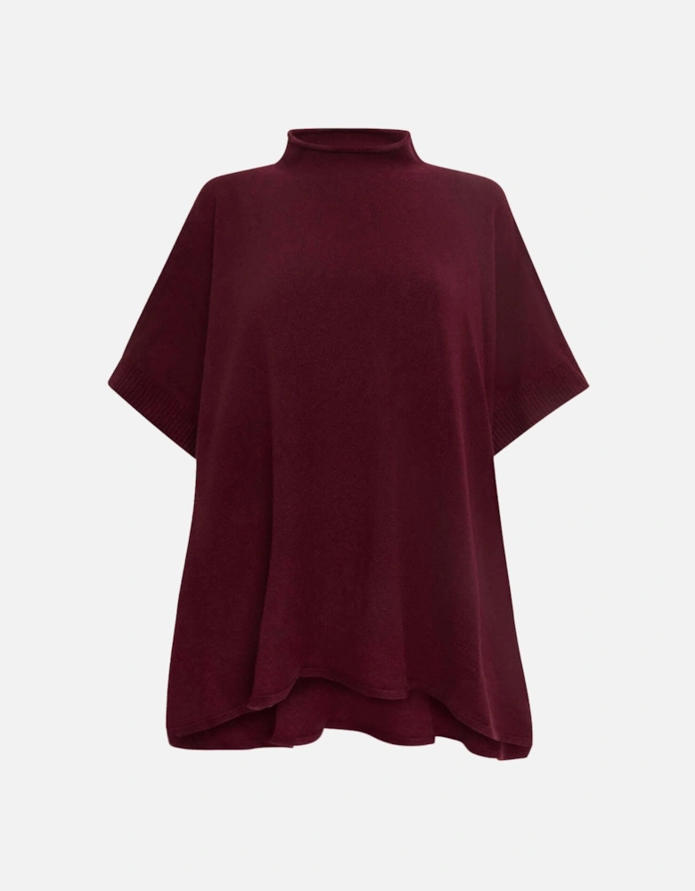 Burgundy Button Poncho
