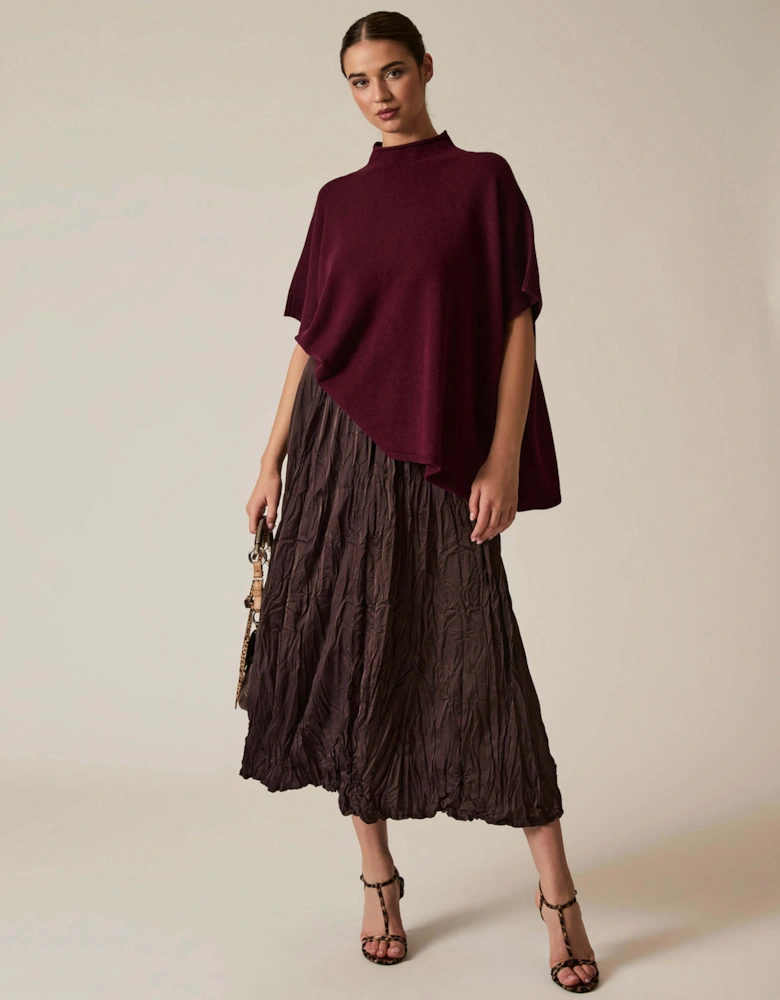 Burgundy Button Poncho
