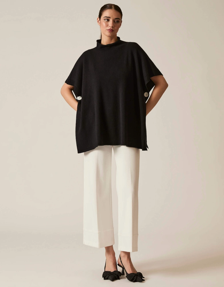 Black Button Poncho