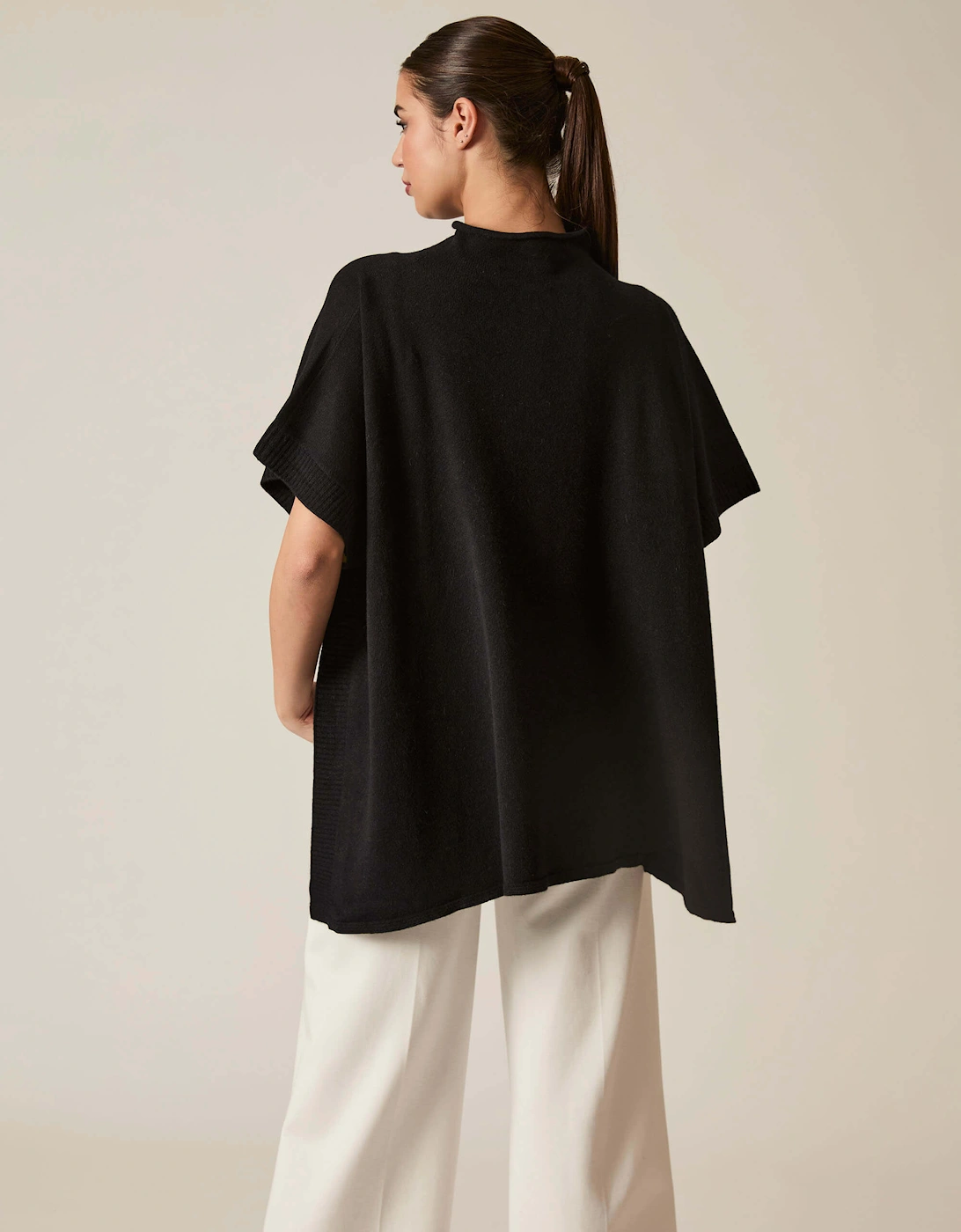 Black Button Poncho