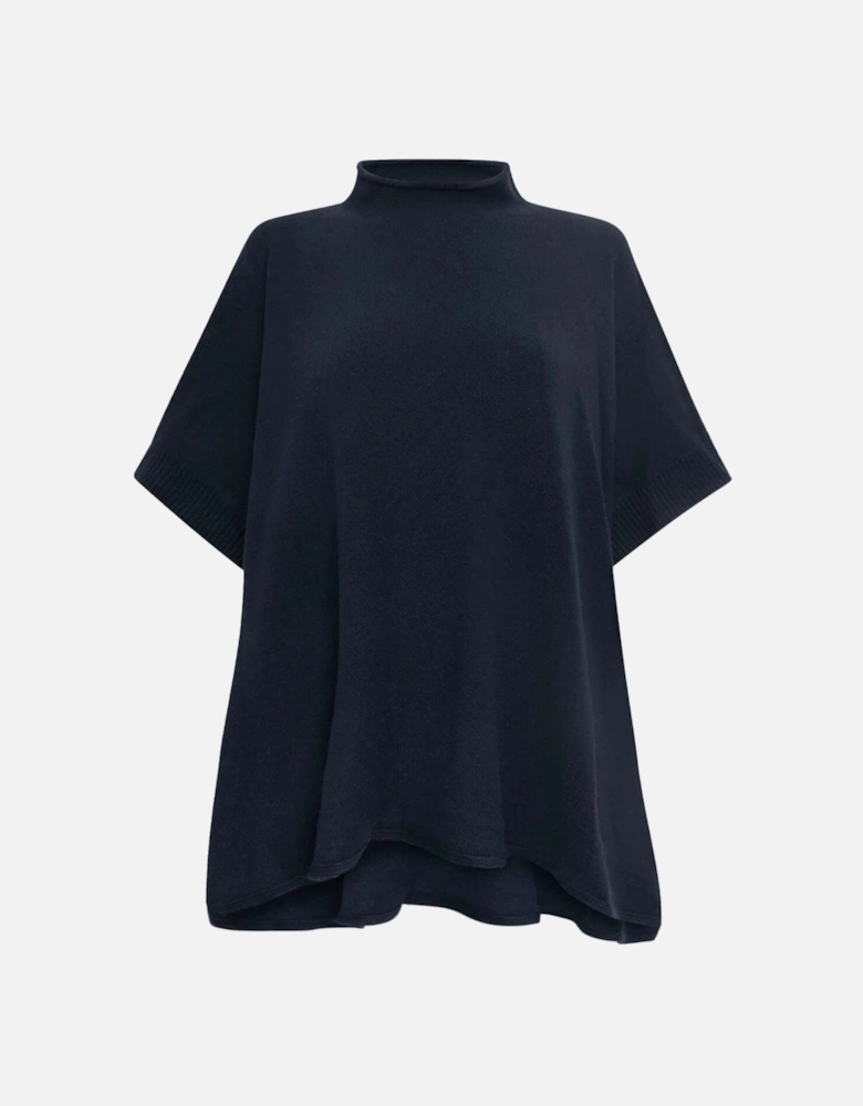 Navy Button Poncho