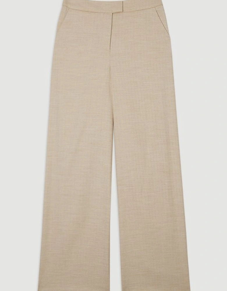 Herringbone Tailored Wide Leg Trousers