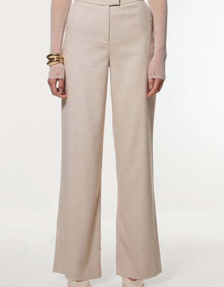 Herringbone Tailored Wide Leg Trousers
