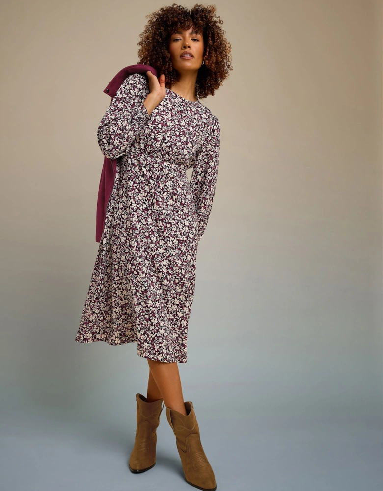 Ditsy Floral Print Midi Dress