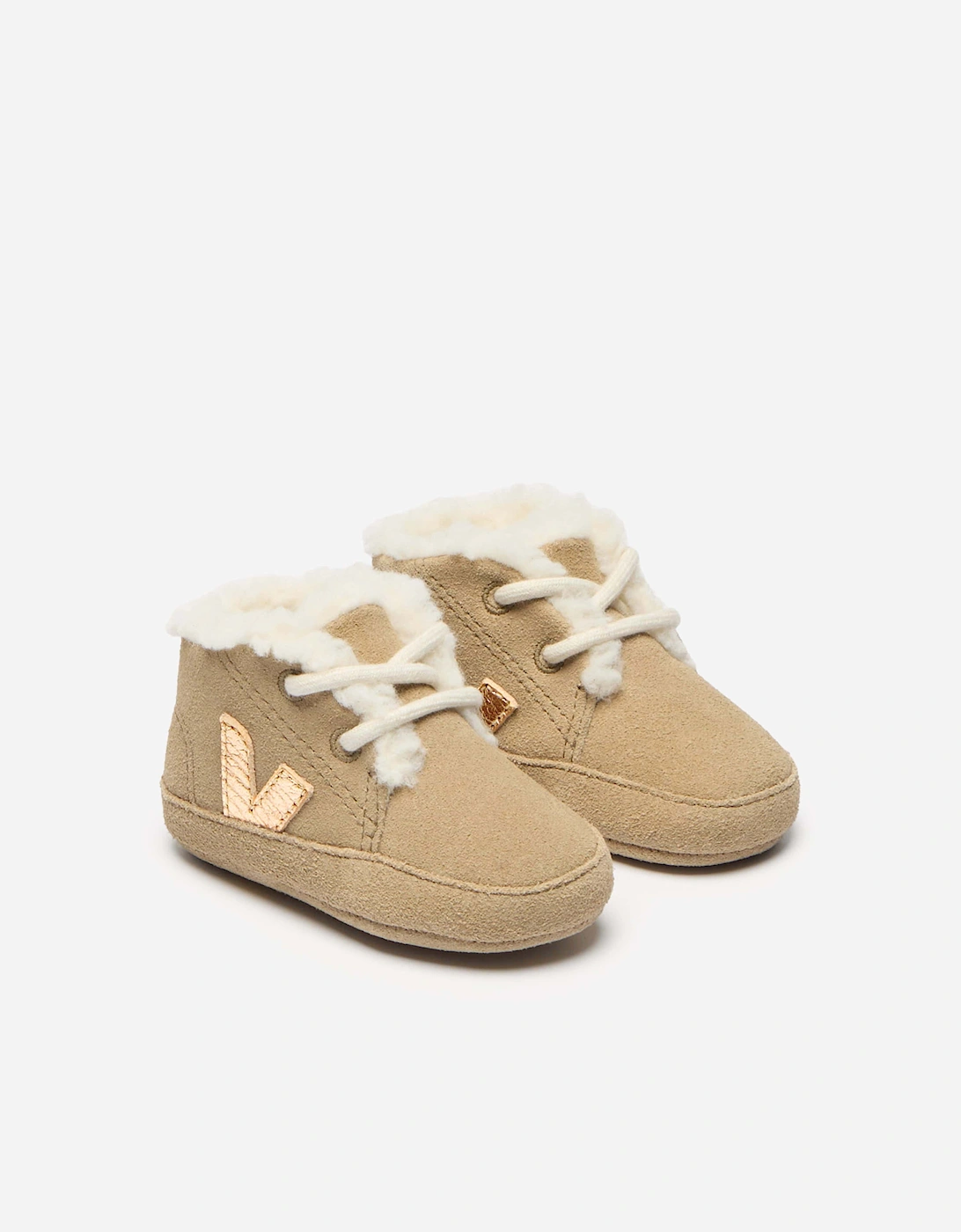 Baby Girls x Bonpoint Baby Winter Suede Booties in Beige