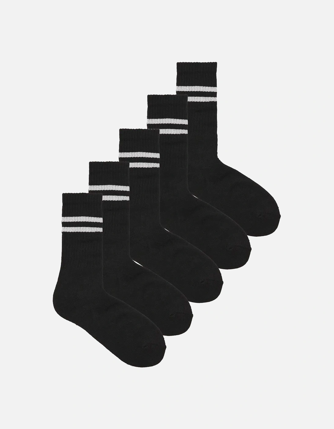 Regan Stripe Tennis Socks 5 Pack - Black, 3 of 2