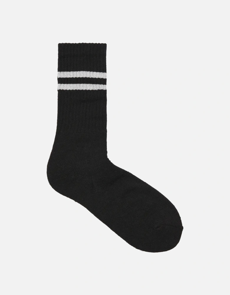 Regan Stripe Tennis Socks 5 Pack - Black