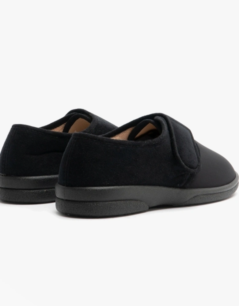 ARTHUR Mens Super Wide Full Slippers Black