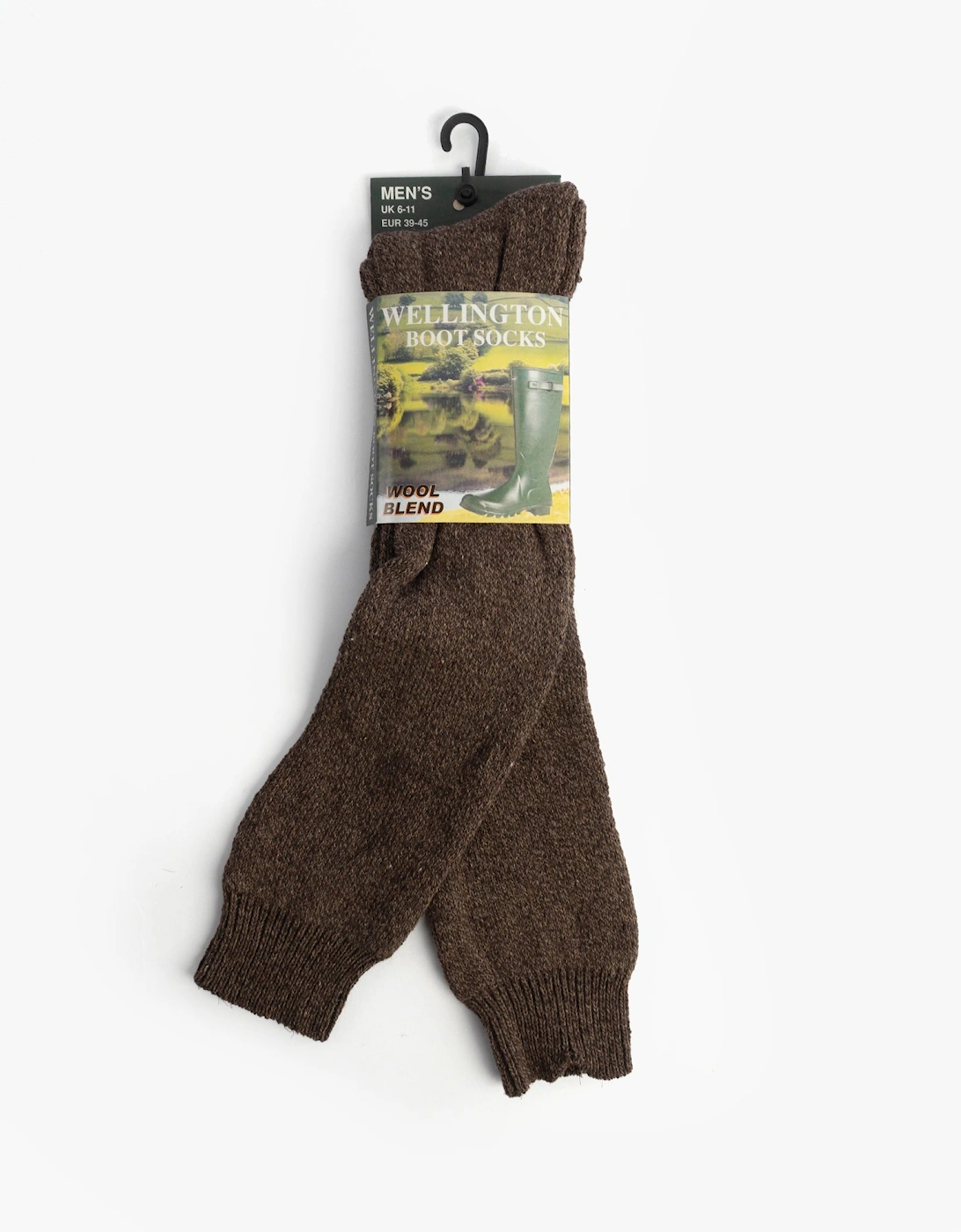 Mens Welly Boot Socks Brown