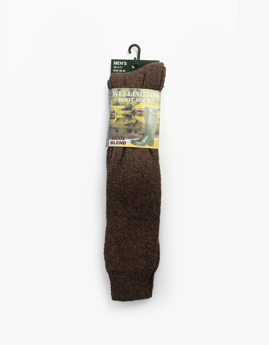 Mens Welly Boot Socks Brown