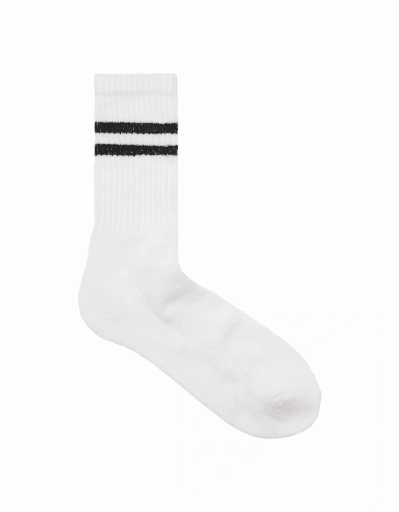 Regan Stripe Tennis Socks 5 Pack - White