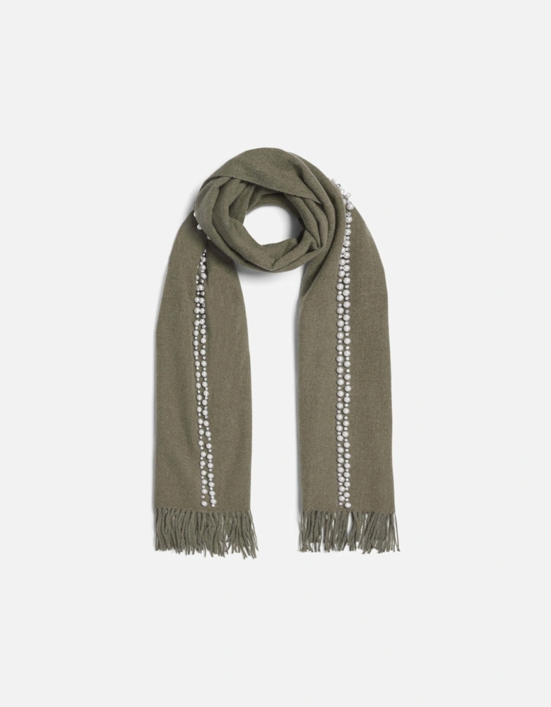 Charcoal Pearl Detail Scarf