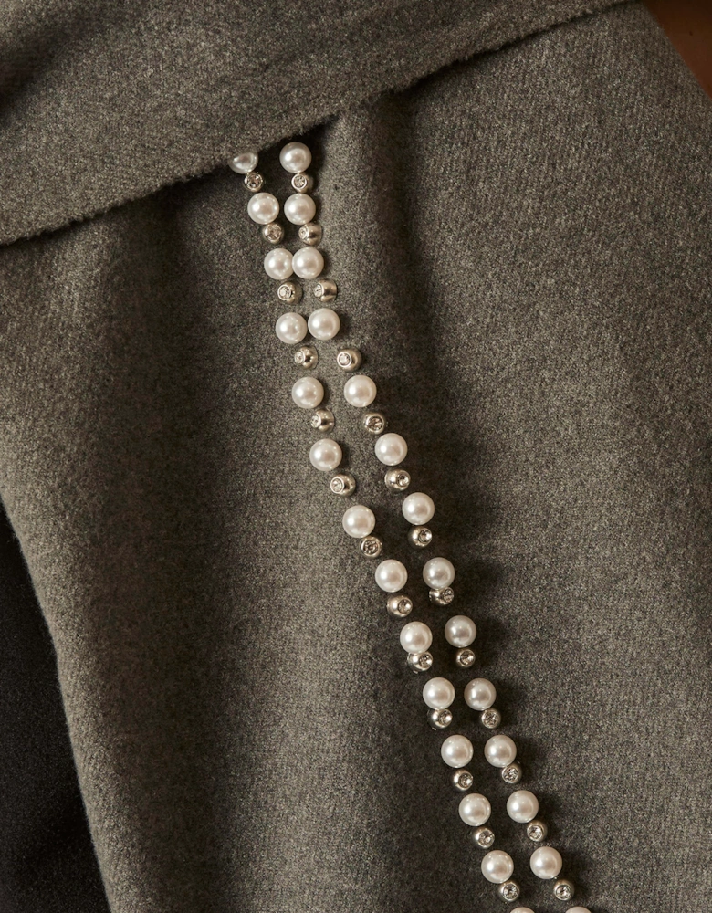 Charcoal Pearl Detail Scarf