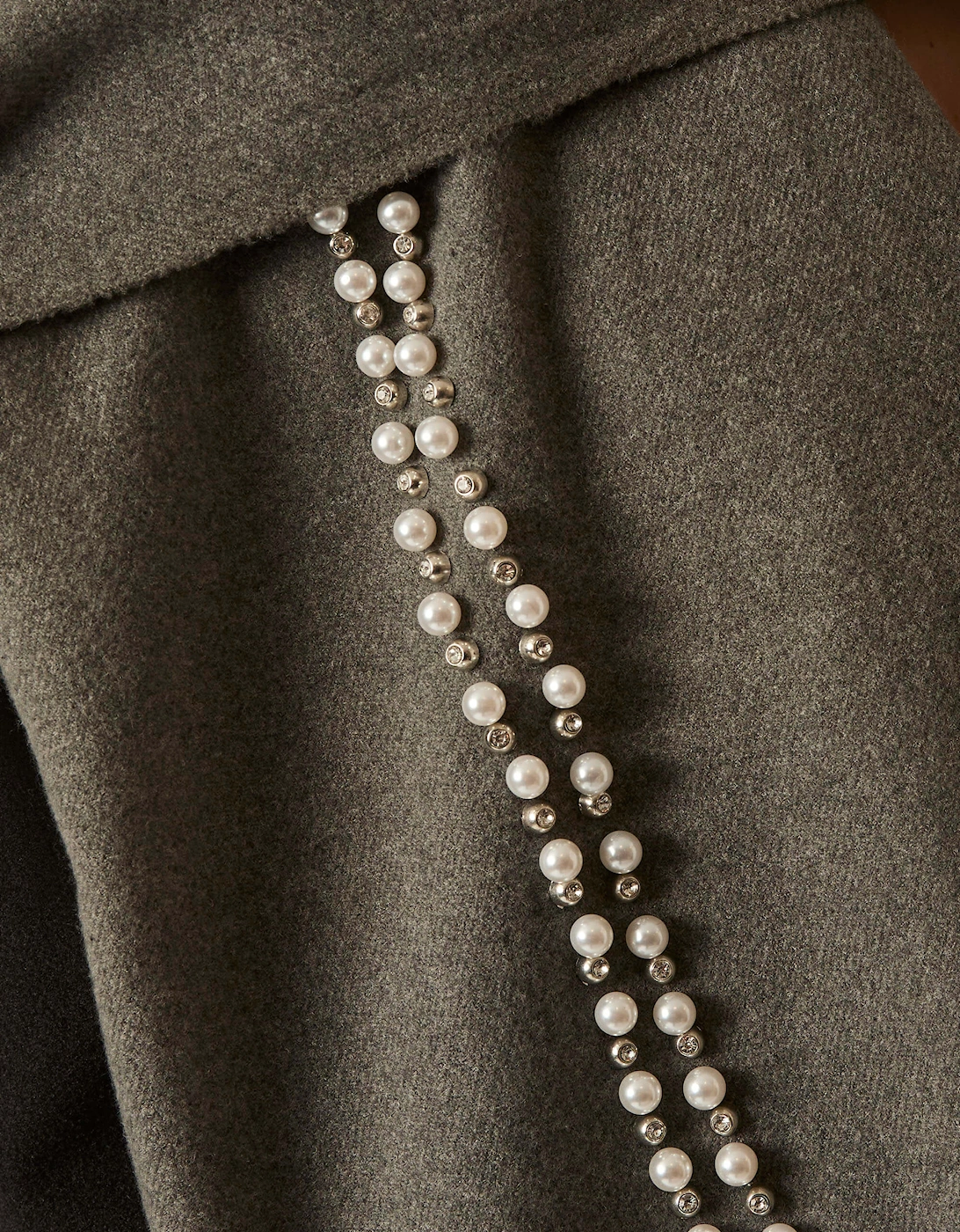 Charcoal Pearl Detail Scarf