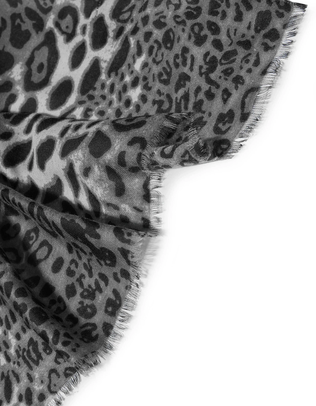 Leopard Print Black Scarf