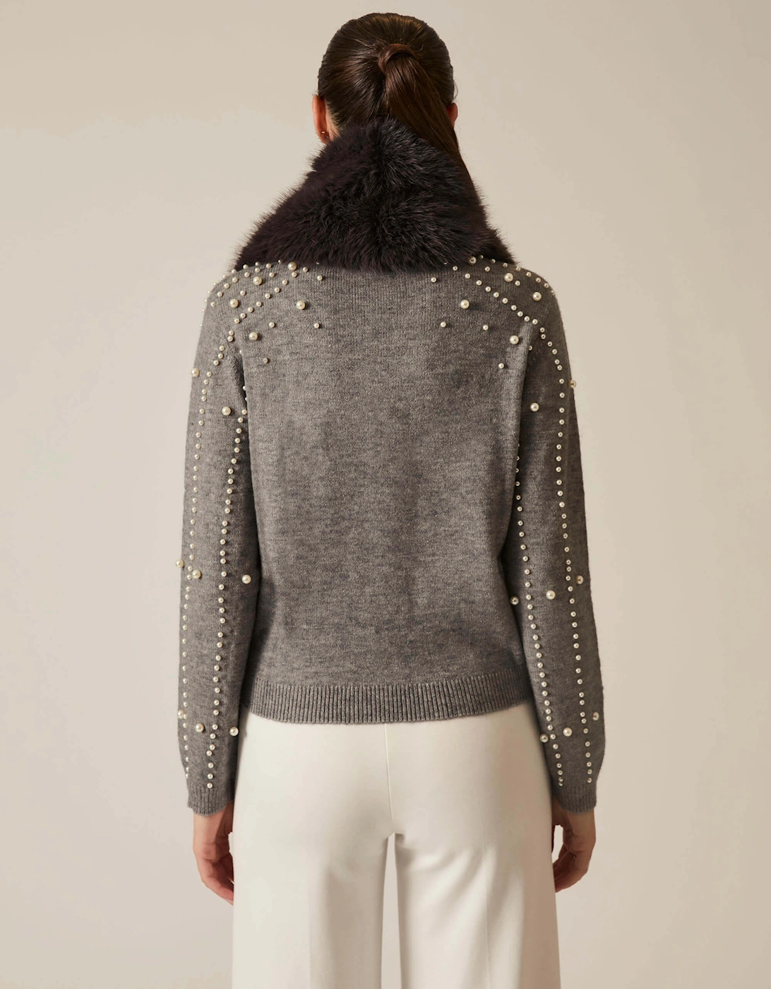 Buckled Charcoal Faux Fur Collar